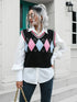 'Leocadia' Diamond Print Sleeveless Knit Sweater - Celes Fashion